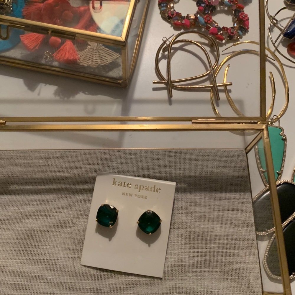 Kate spade square jewel stud earrings